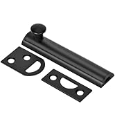 KOVOSCH Solid Brass Surface Bolt 3 Inch, Heavy Duty Concealed Slide Surface Door Bolt, Black