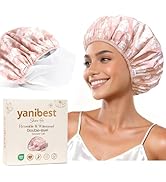 Yanibest Shower Cap Reusable Waterproof - Double Layer Shower Caps for Women, Washable Shower Bon...