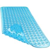 Yimobra Bathtub Mat Non Slip, 34.5x15.5 Inch Long Shower Mat with Drain Holes Suction Cups, Bath ...