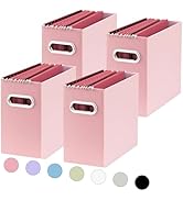 Oterri File Organizer, 4 Packs Small Storage Box, Cardboard File Folder Organizer, Collapsible Fi...