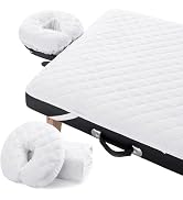 Noverlife 2-Piece Waterproof Microfier Fitted Massage Table Pad Set, Includes Massage Bed Pad She...