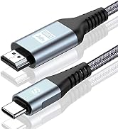 USB C to HDMI Cable 3.3ft, 4K High-Speed USB Type C to HDMI 2.0 Braided Cord Thunderbolt 4/3 Comp...