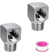 Sepaitek Short Elbow Fitting for Hand Sink Faucet, Save Space Behind Sink, Both Ends 1/2" NPT Thr...