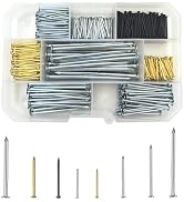 Haespot 600pcs Galvanized Flat Head Nails,20-80mm Multi-Size,Durable for Home Repair and Decoration