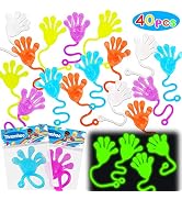 40 Pcs Glow in The Dark Sticky Hands Kids Easter Egg Filler Basket Stuffer Party Favor Supplies G...