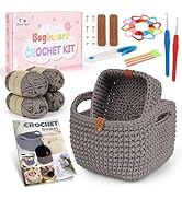 27PCS Crochet Basket Kit for Beginners (L&S), Complete Crocheting Basket for Storage, Knitting St...