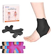 IEADEN Precut Kinesiology Tape for Ankle, 10 Pcs - Ankle Support & Stability, Ankle Pain Relief A...