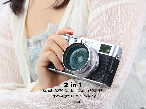 Haoge Metal Lens Hood MC UV Protection Multicoated Ultraviolet Lens Filter Fujifilm X100VI X100V