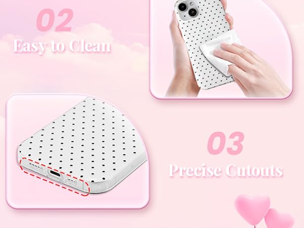 QLTYPRI Cute Polka Dot Shockproof Phone Case