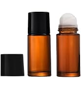 WNHNO 2Pcs Brown Glass Essential Oil Roller Bottles Refillable Roll on Empty Deodorant Bottle Con...