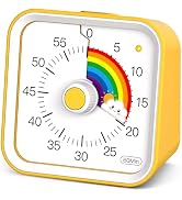 InfPokid Visual Timer for Kids, Rainbow Timer with Pause Function, Yellow | Cute Kids Timer for C...