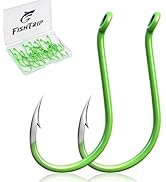FishTrip 50 Pack Octopus Fishing Hooks - Offset Beak Circle Hooks for Fish Hooks Saltwater & Fres...