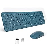 XTREMTEC 2.4G Full Size Wireless Keyboard Mouse Combo, Ultra Slim Silent Cute Computer Keyboard w...