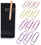 NELJIBEHU 12-Pack Pen Holder Clips for Notebook, Journal, and Book, Ideal for Students, Professio...