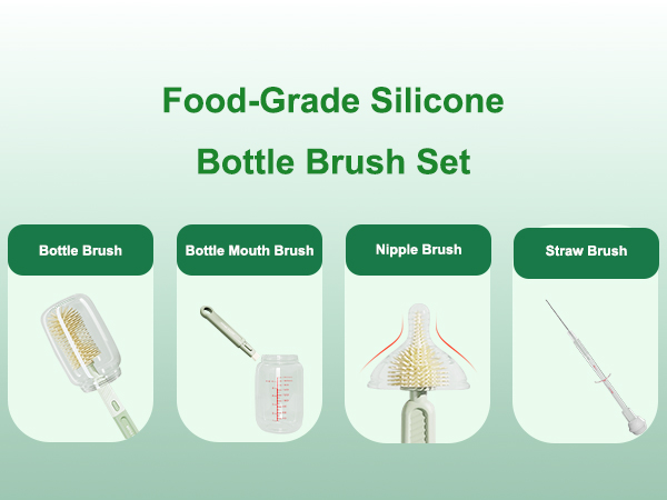 bottle brush silicone;bottle mouth brush;nipple brush;straw cleaner brush;bottle brush kit;