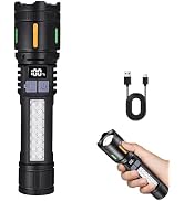 Ciwuzxs Rechargeable LED Flashlights High Lumens 3000LM Super Bright Tactical Flashlight with Cob...