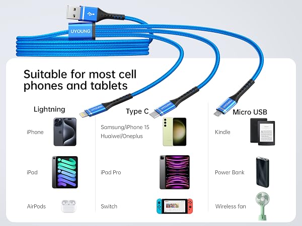 charging cables for multiple devices