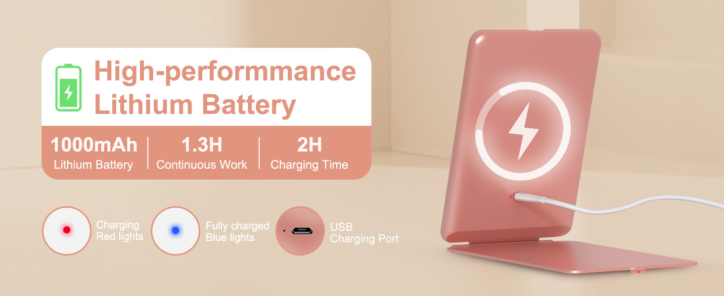 Rechargeable travel makeup mirror