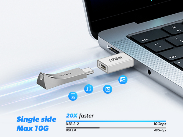 XAOSUN 10Gbps USB to USB C Adapter