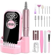Urbuti Nail Drill 45000RPM Cordless Electric Nail File Manicure Kit,Pink | Professional & Recharg...