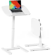 JOY worker Low Height Small Mobile Standing Desk for Couch, Height Adjustable TV Tray Table with ...