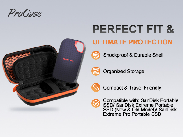 Compatible with: SanDisk Portable SSD/ SanDisk Extreme Portable SSD/Extreme Pro Portable SSD