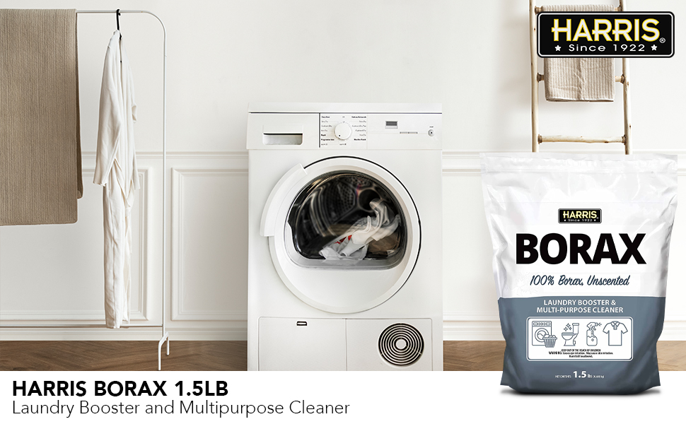 Harris Borax Laundry Booster and Multipurpose Cleaner, 1.5lb (Unscented)