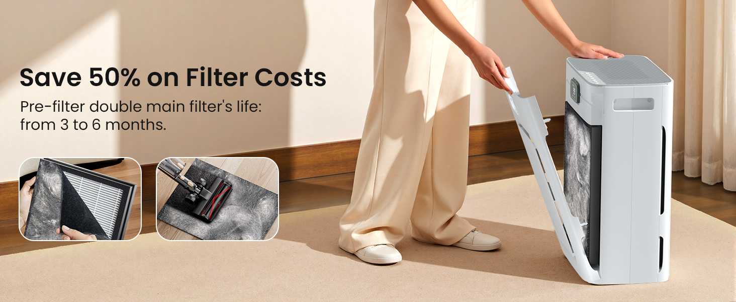 pet air purifier for home large space H13 HEPA Air Cleaner for Pet Hair Dander Odor Pollutant