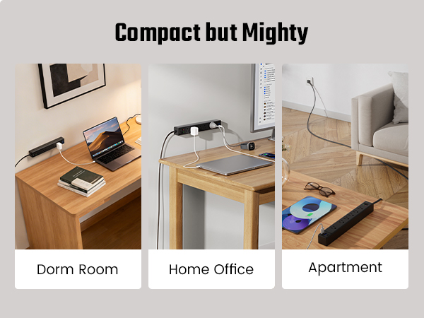 surge protector power strip for home office, college dorm room essentials