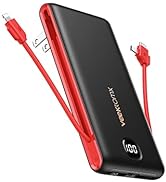 VEEKTOMX Portabel Charger for iPhone, USB C Fast Charging Power Bank with Built in Wall Plug and ...