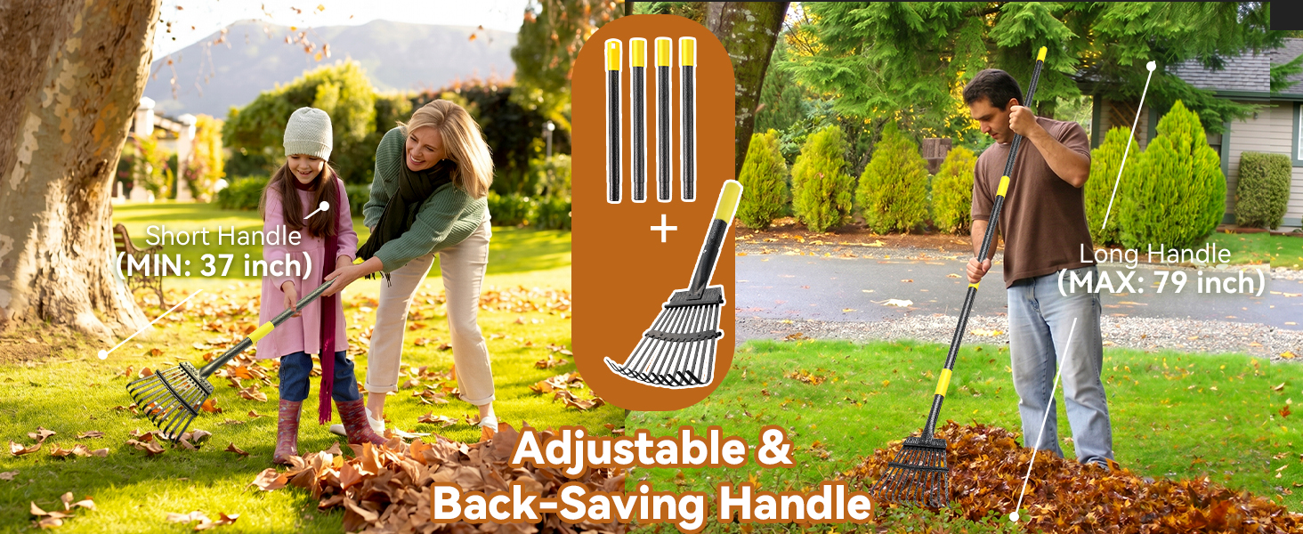 rake leaf rakes lawns heavy duty leaves yard garden tools gardening metal steel long handle