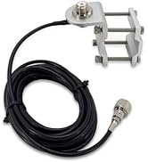 FMUSER Truck CB Antenna Mount,Heavy-Duty Aluminum Roll Bar Antenna Bracket with 16.5ft RG58 PL259...