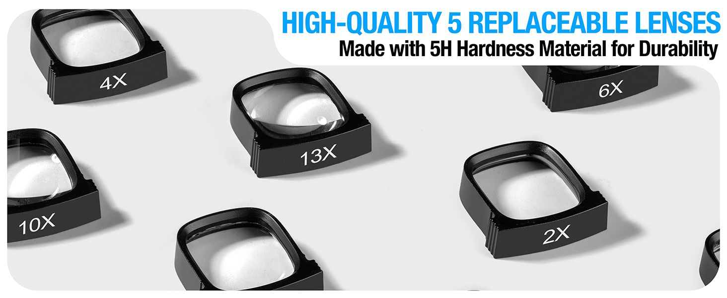 2X 4X 6X 10X 13X Magnifying Glasses Lens