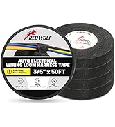 RED WOLF Wiring Harness Cloth Tape High Temp Self-Adhesive Fabric Tape for Automobile Electrical ...