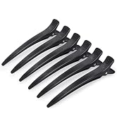 AIMIKE Extended Sectioning Hair Clips w/Built-in Silicone Band, 4.8" No-Crease Non-Slip Hair Styl...
