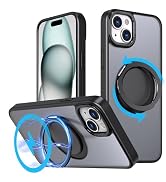 v-Golvin Strong Magnetic for iPhone 15 Case with Stand,Fit for MagSafe,360°Rotatable Ring Designe...