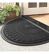 Door Mat Outdoor Indoor Entrance Doormat-Semicircular Durable Rubber Non Slip Front Door Mat for ...