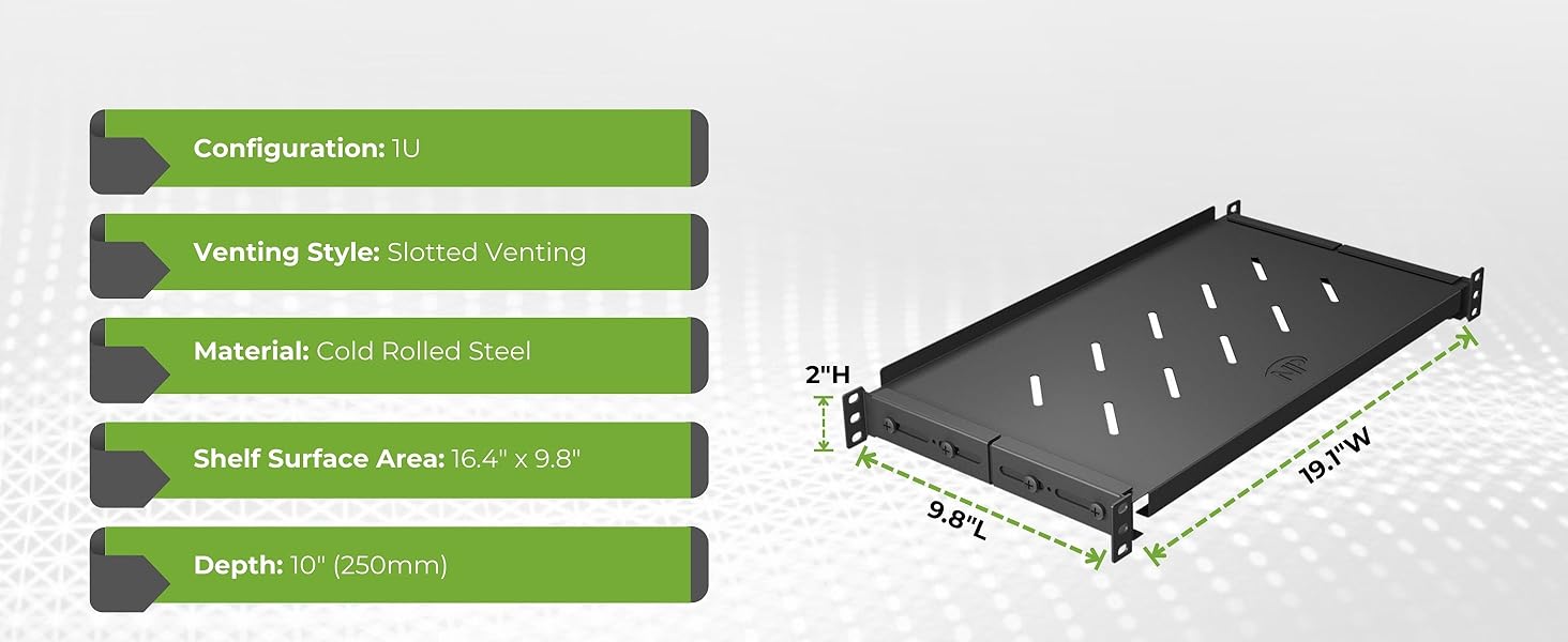 NavePoint 1U Vented 4-Post Shelf