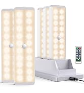 LED Closet Light with Charging Station, 20LEDs Dimmer Rechargeable Motion Sensor Under Cabinet Li...