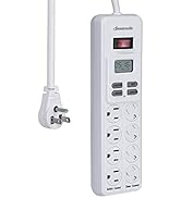 DEWENWILS 8-Outlet Power Strip with Timer (4 Timed/ 4 Always On), Digital Timer Outlet for Reptil...