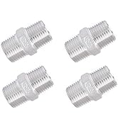 TL TOOLEGIN 1/2" NPT Male to 1/2" NPT Male Nipple, 304 Stainless Steel Hex Nipple Pipe Fitting fo...