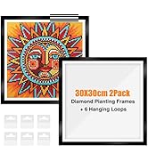 GHHKUD 2Pack Diamond Painting Frames, Frames for 30x30cm Diamond Painting Canvas, Magnetic Diamon...