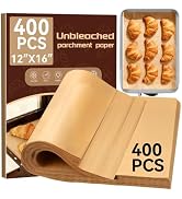YUANYE 400PCS Parchment Paper Baking Sheets, 12"x16" Unbleached Precut Half Parchment Paper for B...