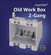 LEONLITE 2 Gang 25 Cubic Inch Old Work Electrical Outlet Box, Two Gang Ultra-deep Device Box, PVC...