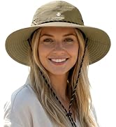 Camptrace Sun Hats for Women Men UPF 80+ Wide Brim Bucket Hat Foldable, Adjustable for Hiking, Ga...