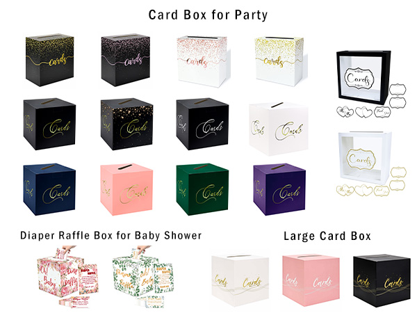 graduation card box birthday card box for party wedding cards box Diaper Raffle Box for Baby shower