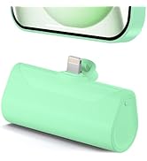 L.LYFOVR Lightweight Green Portable Battery Pack Charger for iPhone 14 Pro Max, 4800mah Power Ban...