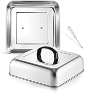 10-Inch Square Melting Domes, HaSteeL Stainless Steel Basting Steaming Cover, Metal Griddle Lid A...