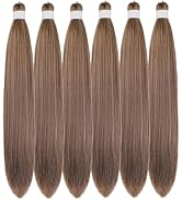Ash Brown Braiding Hair Pre Stretched Knotless Braiding Hair Synthetic Box Braids Brown Hair Exte...
