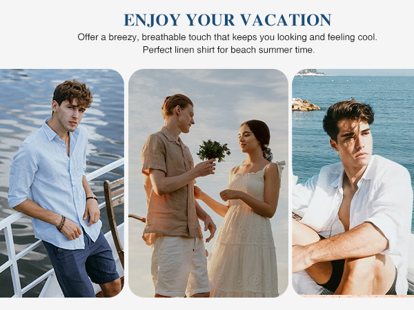 Mens casual linen shirts are perfect for summer